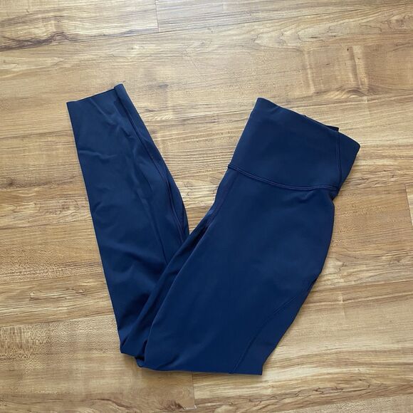 Lululemon 6 Navy Blue Base Pace High-Rise NULU Cropped Tight Yoga Run Athleisure - Picture 14 of 16